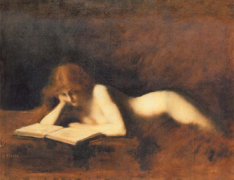 Jean-Jacques Henner Woman Reading oil painting image